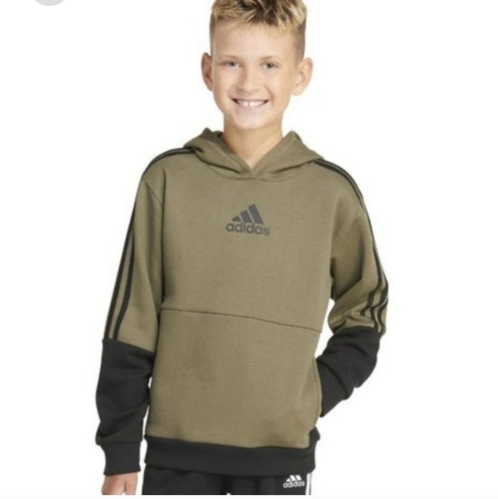 Adidas Shirts & Tops | Adidas Boy's Olive Green Olive And BlackHoodie |Nwt